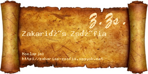 Zakariás Zsófia névjegykártya